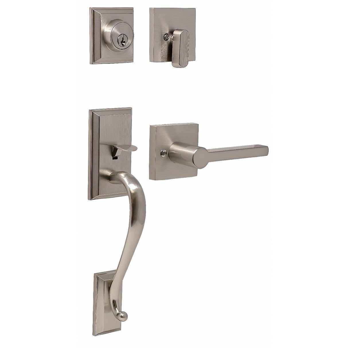 Weslock 02860-N9NFR2D satin nickel single cylinder handleset