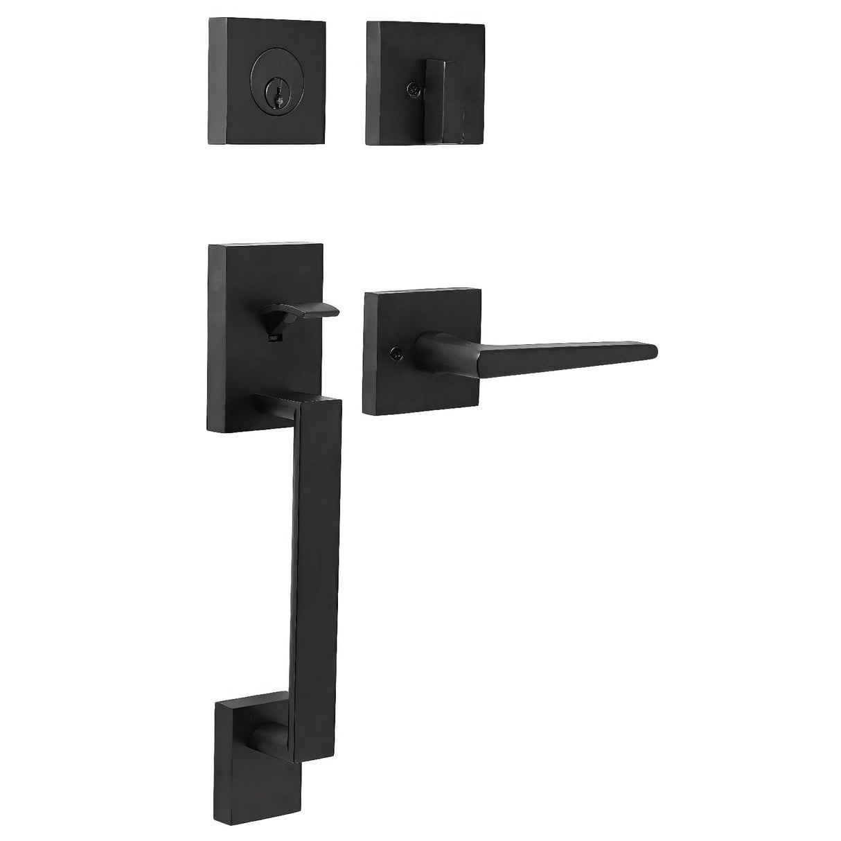 Weslock 02880-272FR2D matte black single cylinder handleset