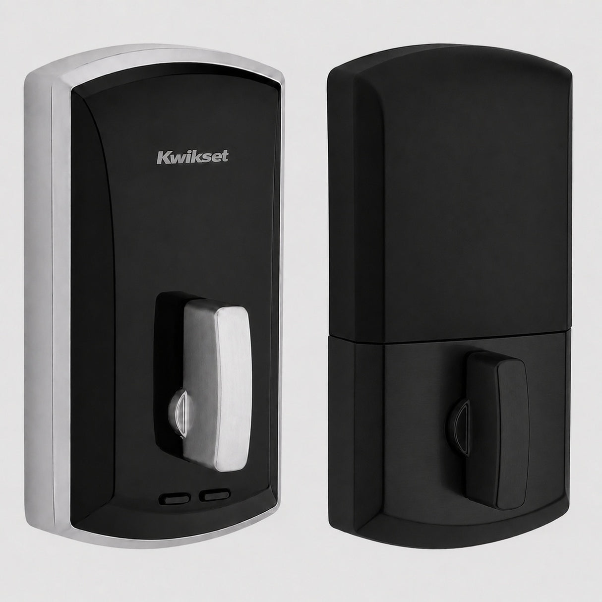 Kwikset 1000 20 Min UL Unite Electronic Smart MF Deadbolt in Bright Chrome by Matte Black