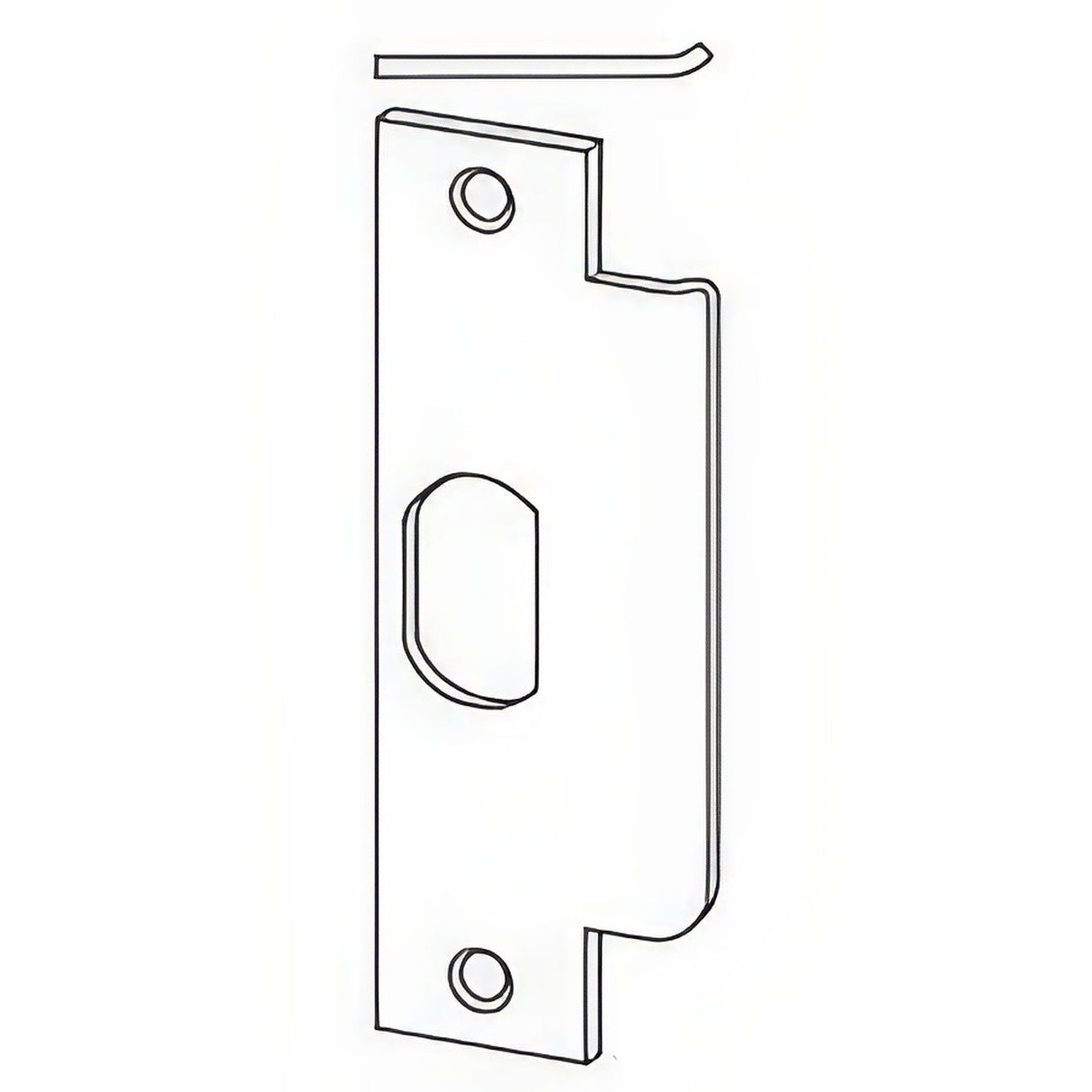 Schlage 10025622 strike plate in satin stainless, additional view