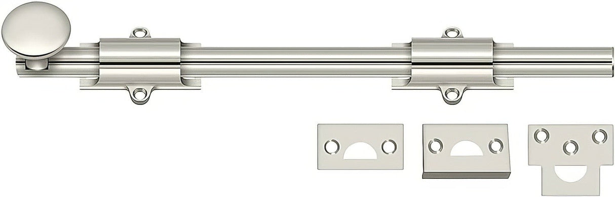 Deltana 12SB14 polished nickel surface bolt