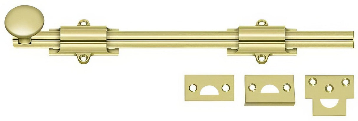 Deltana 12SB3 polished brass surface bolt
