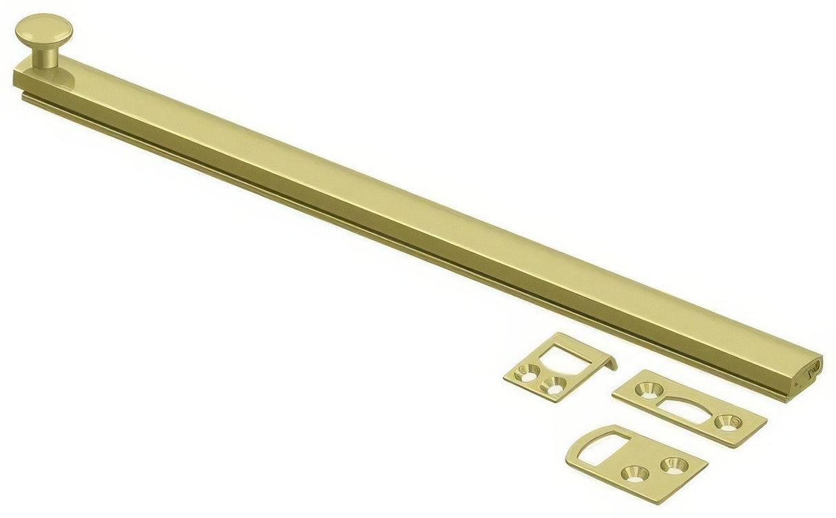 Deltana 12SBCS3 polished brass surface bolt