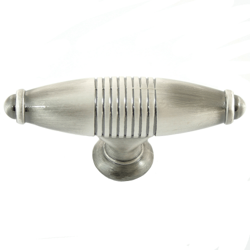MNG Hardware 13311 133 2-3/5" Striped Egg Cabinet Knob Antique Silver