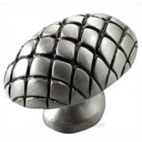 MNG Hardware 14911 149 1-1/2" Quilted Egg Cabinet Knob Satin Antique Silver