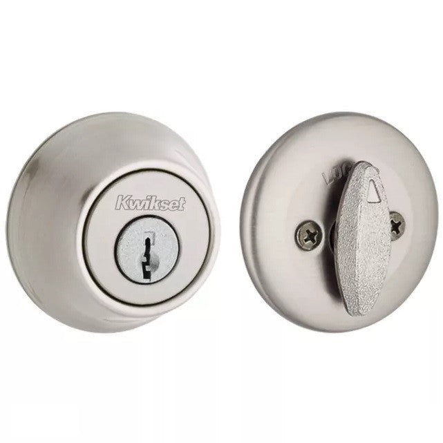 Kwikset 660 Single Cylinder Deadbolt in Antique Nickel