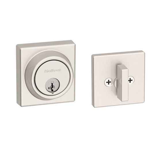Kwikset 817SQT Key Control Square Deadbolt SmartKey in Satin Nickel