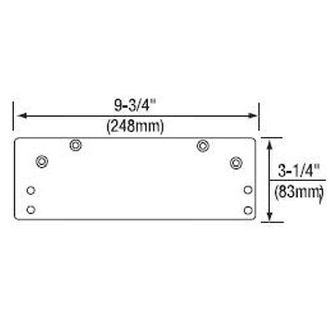 Norton 1688689 door closer drop plate in polished brass, additional view