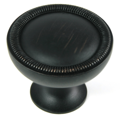 MNG Hardware 17021 170 1-1/4" Vanilla Border Cabinet Knob Satin Antique Nickel