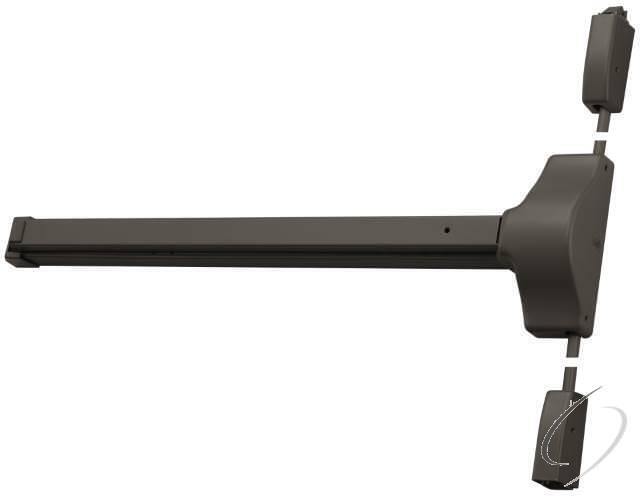 Yale 181036695 1810366 3 x 8 Inch Exit Only Economy Surface Vertical Rod Exit Device Dark Bronze