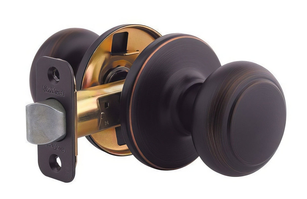 Kwikset 200CV-3 polished brass passage door knob