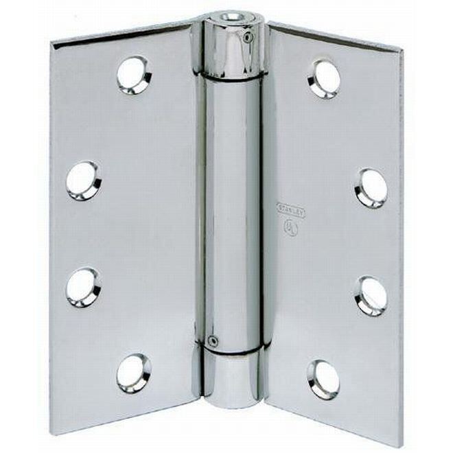 Stanley 2060R31226D spring door hinge in satin stainless, front view