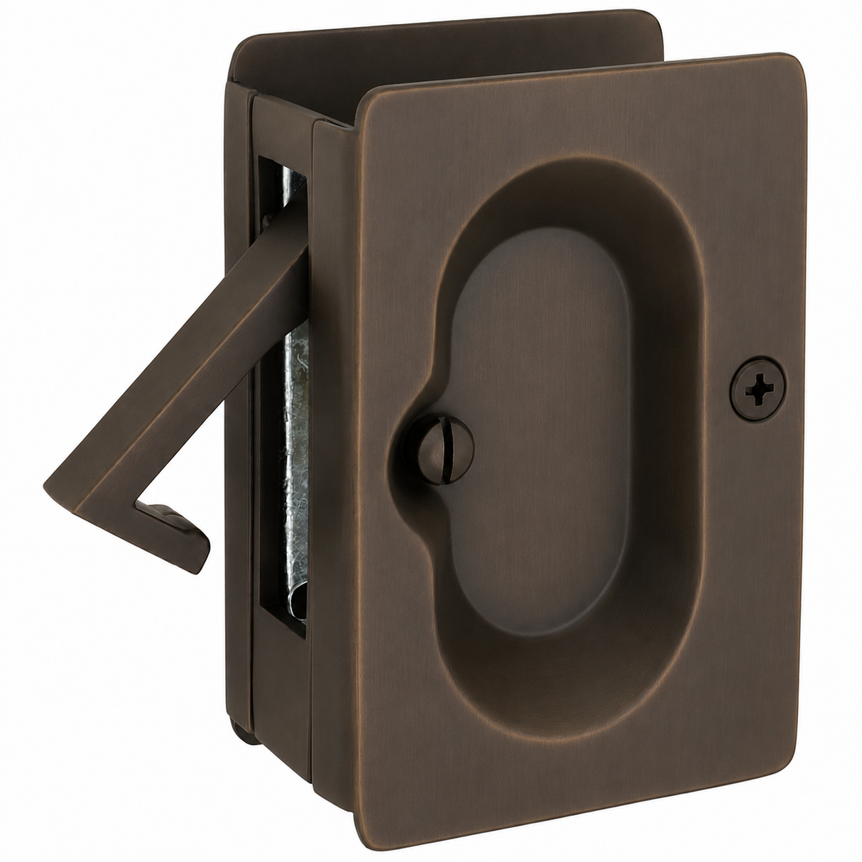 Emtek 2101MB medium bronze pocket door lock