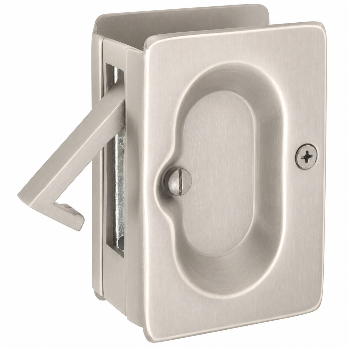 Emtek 2101US15 satin nickel pocket door lock