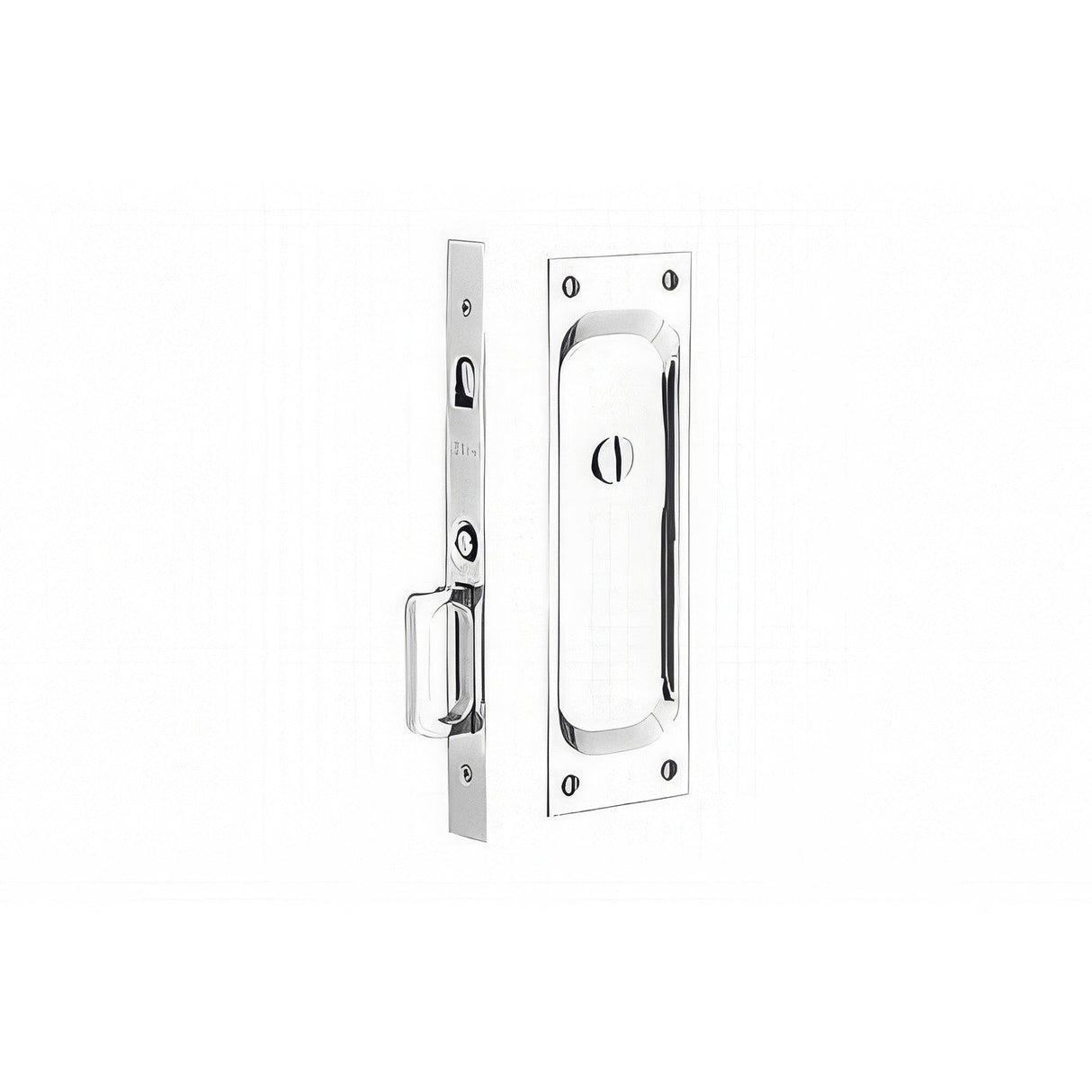 Emtek 2105US26134 Brass Modern, Classic Brass, Designer Brass, Lost Wax / Tuscany Bronze, Sandcast Bronze pocket door lock, a