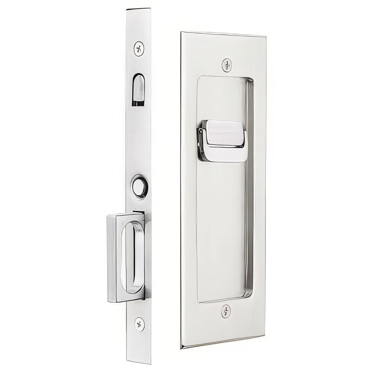 Emtek 2115US14138 polished nickel privacy pocket door lock