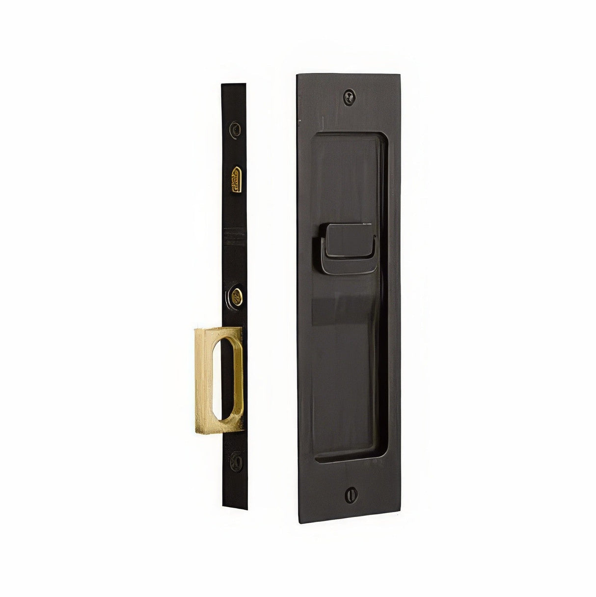 Emtek 2115US19138 flat black privacy pocket door lock