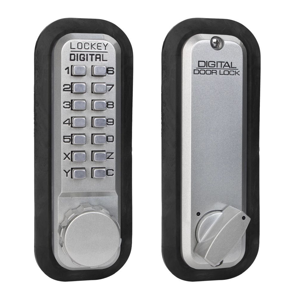 Lockey 2210SN satin nickel mechanical pushbutton locksets