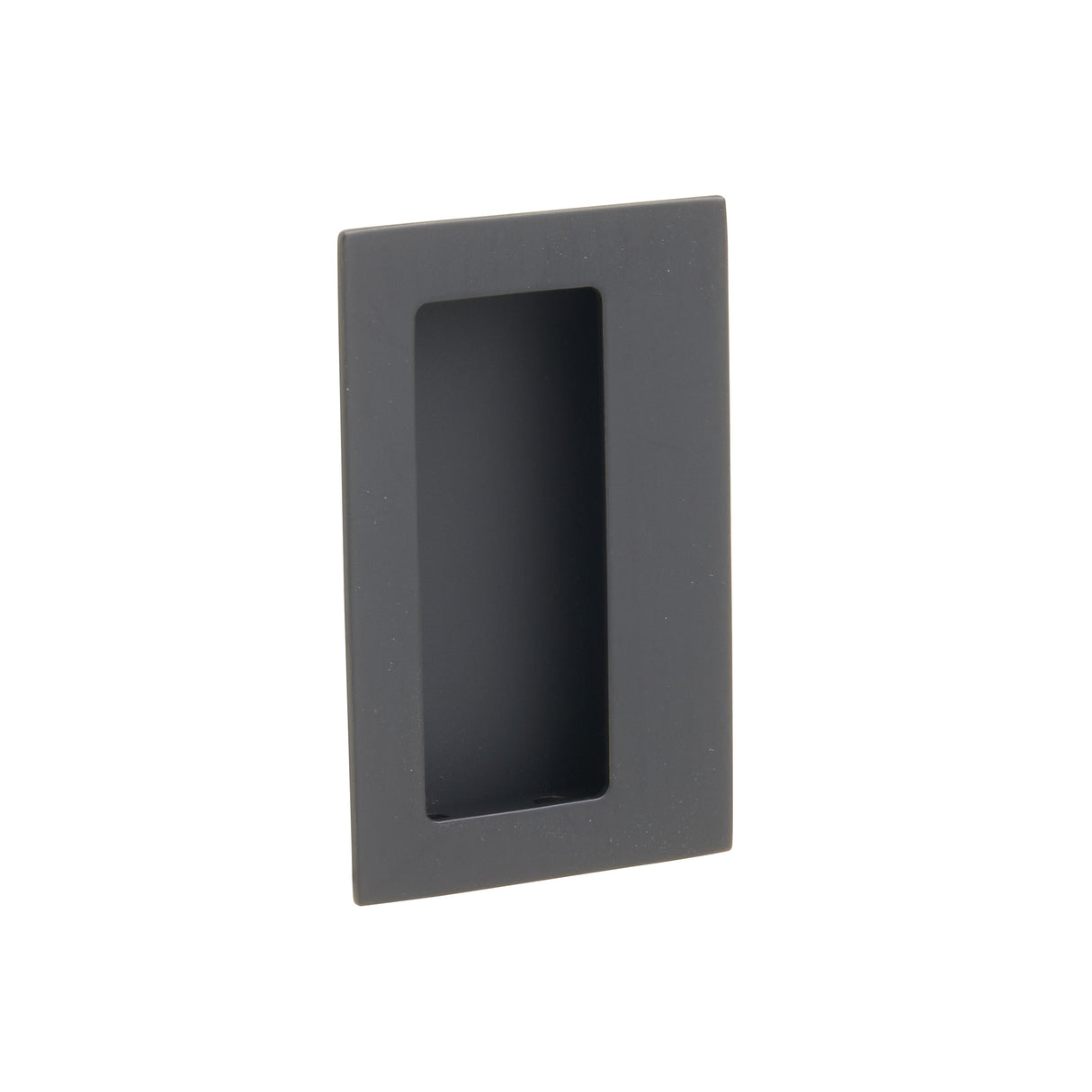 Emtek 2-1/2" x 4" Rectangular Flush Pull with Offset Pocket in Flat Black
