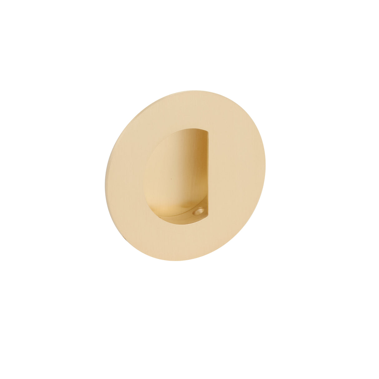 Emtek 3" Round Flush Pull with Half Moon Pocket in Satin Brass