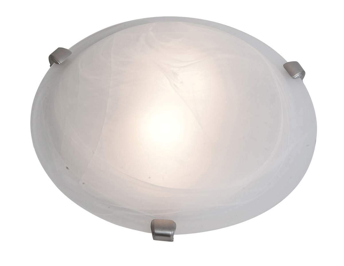Access Lighting 23019GU-BS/ALB brushed steel / alabaster flushmount light