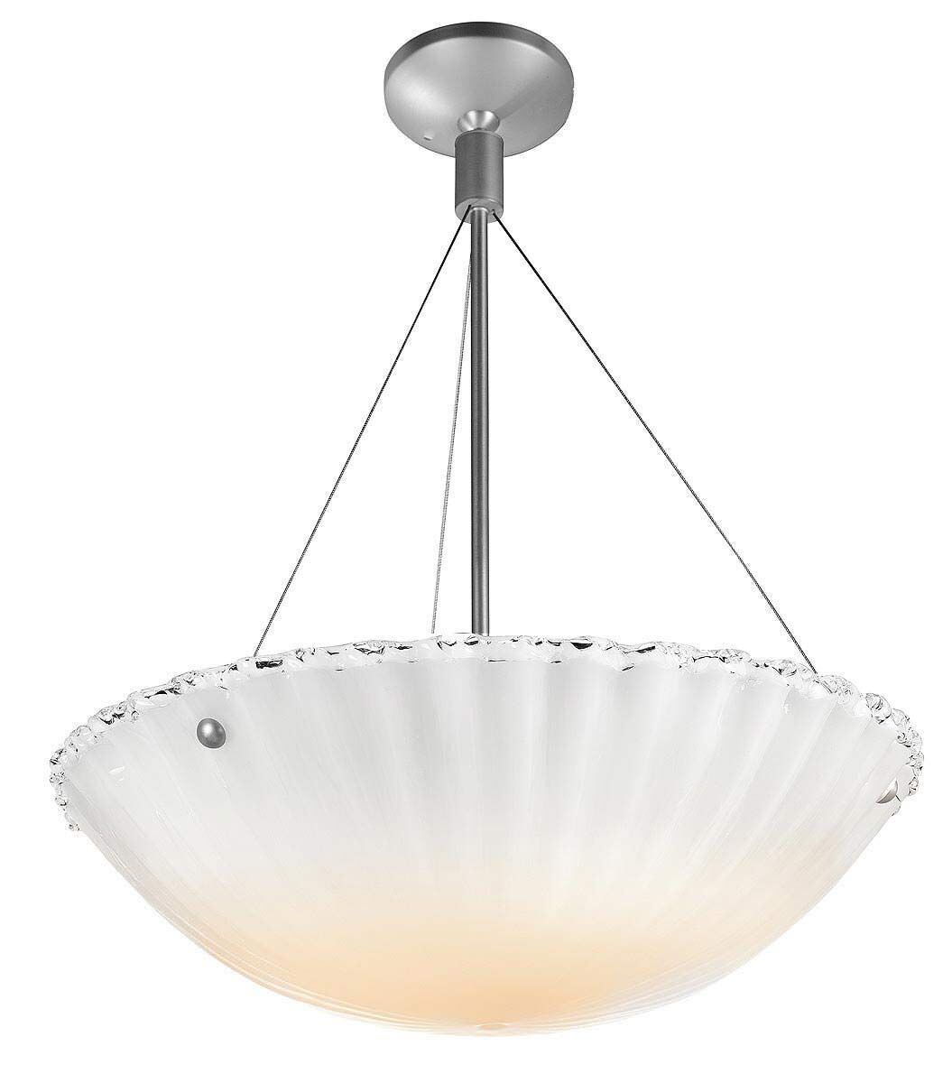 Access Lighting 23079-BS/WHT brushed steel / white semi flush ceiling light