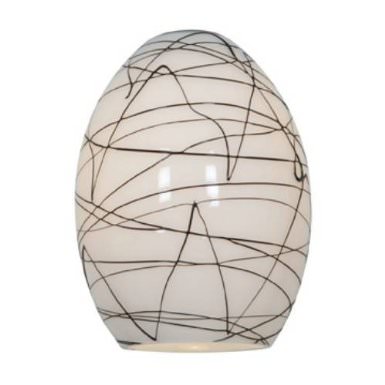 Access Lighting 23123-BLWH FireBird Ostrich pendant glass shade in satin stainless, additional view