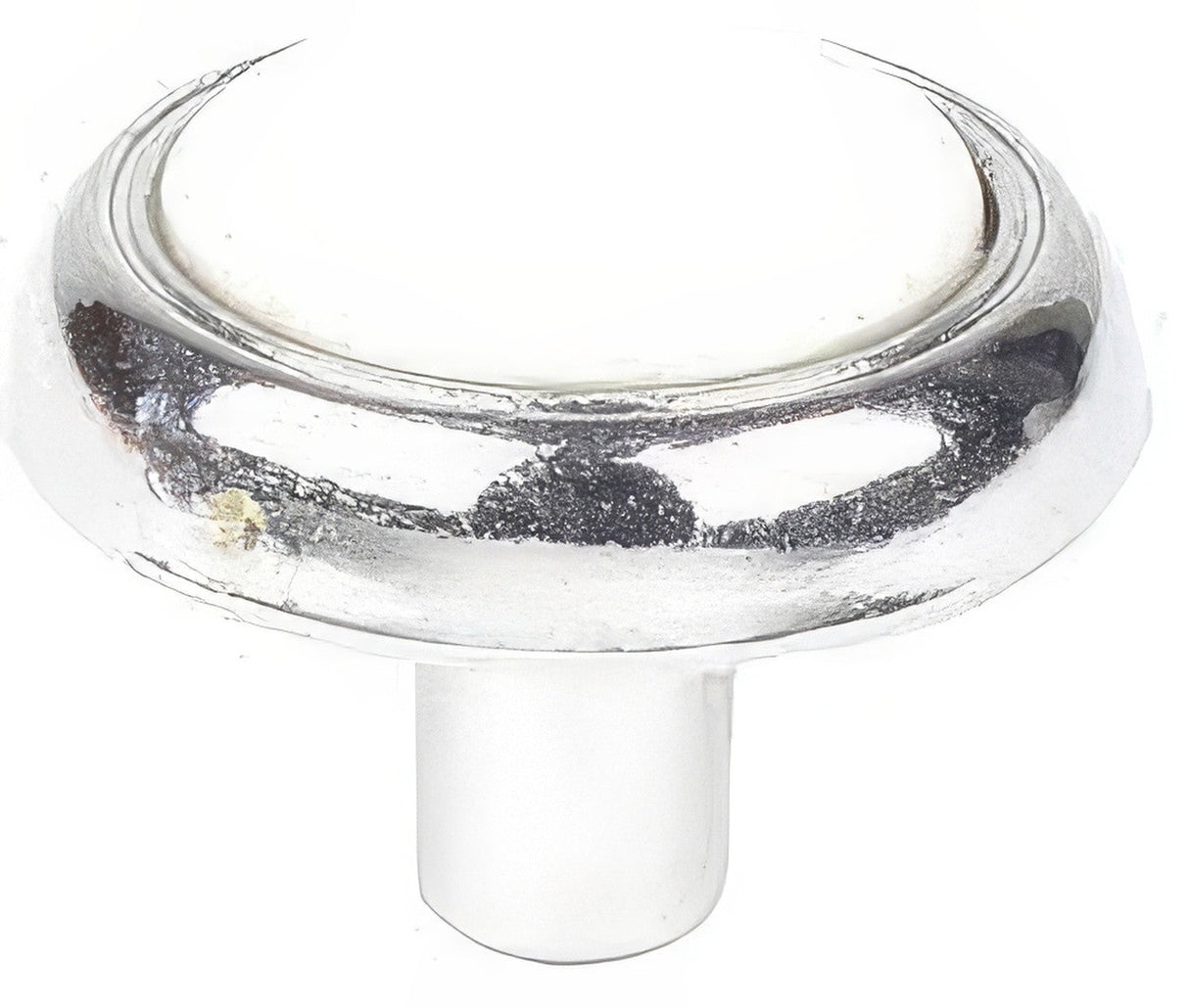 Century Hardware 25206-26WT polished chrome/white ceramic cabinet knob