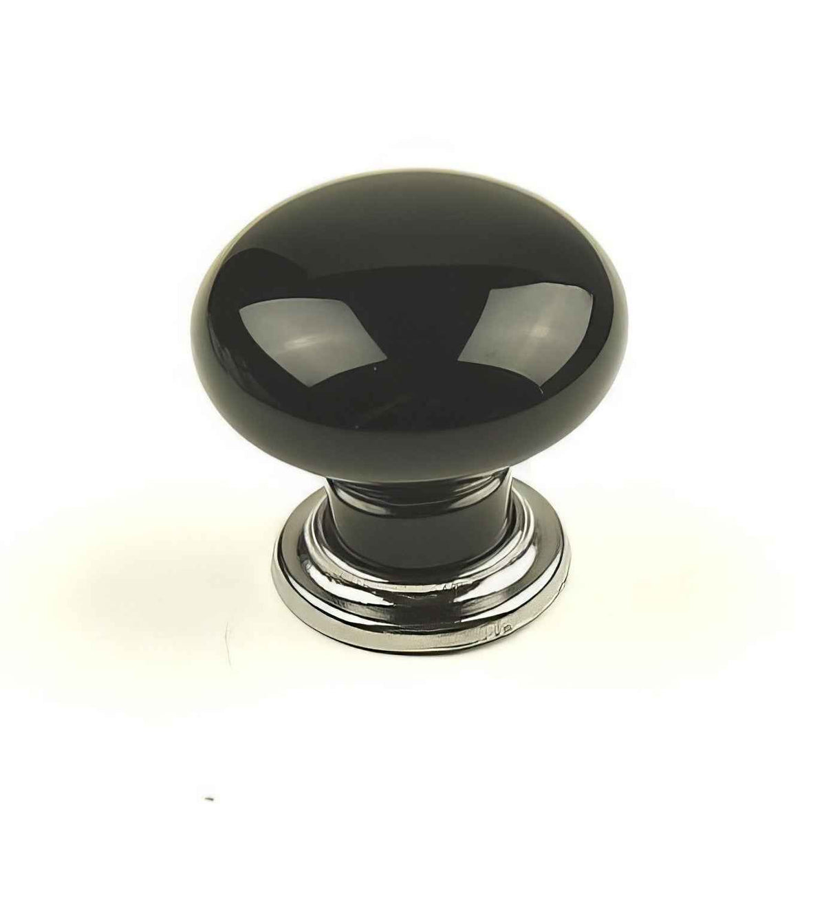 Century Hardware 27417-26BK polished chrome/plain black cabinet knob