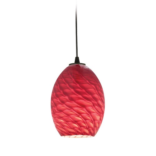 Access Lighting 28023-1C-ORB/REDFB oil rubbed bronze / red fire bird glass pendant light