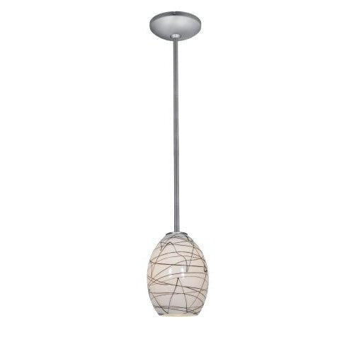 Access Lighting 28023-1R-BS/BLWH Janine glass pendant light in black, additional view