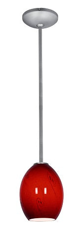 Access Lighting 28023-1R-BS/RUSKY Janine glass pendant light in satin stainless, additional view