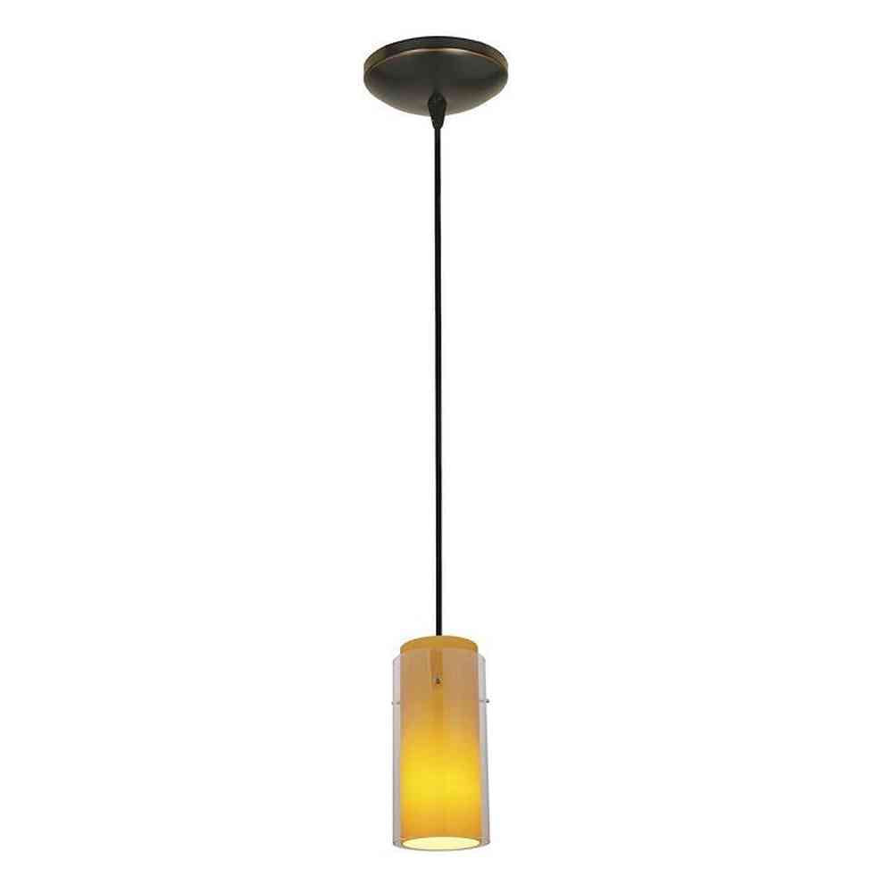 Access Lighting 28033-1C-ORB/CLAM oil rubbed bronze / clam pendant light