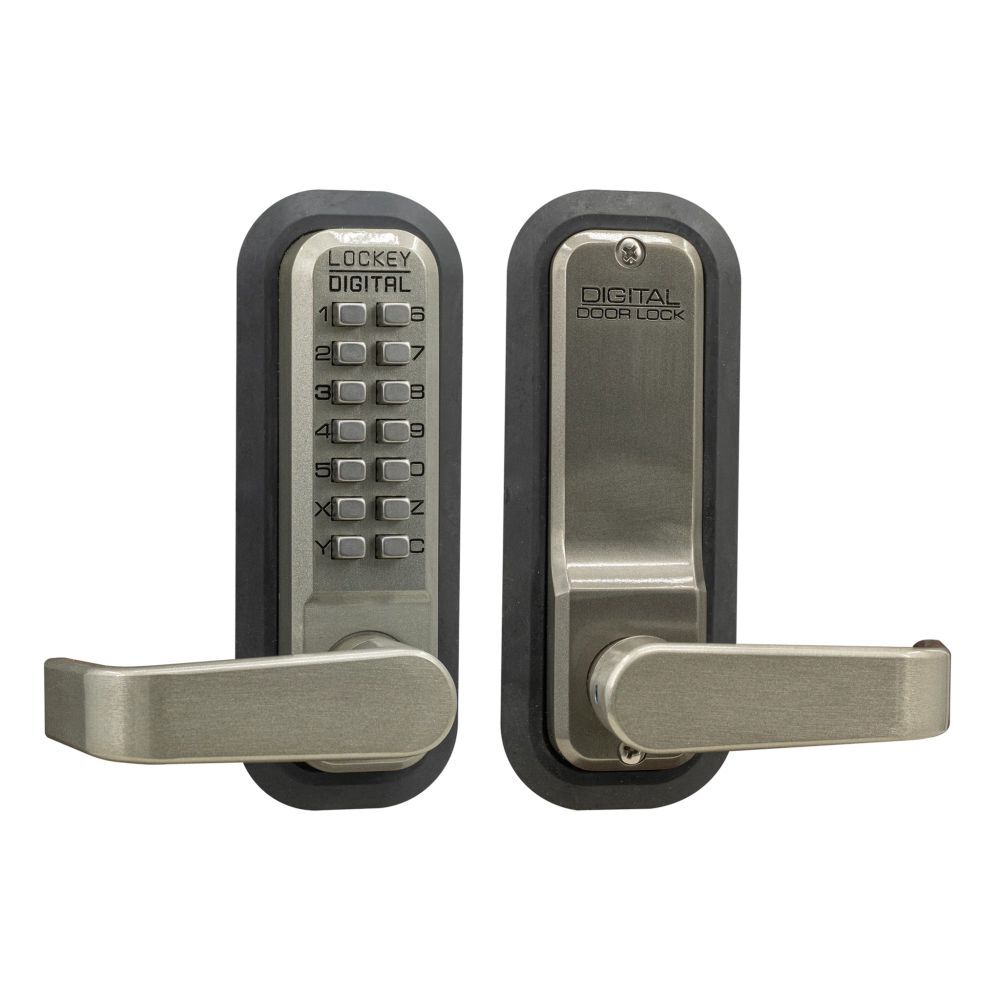 Lockey 2835SN satin nickel mechanical pushbutton locksets