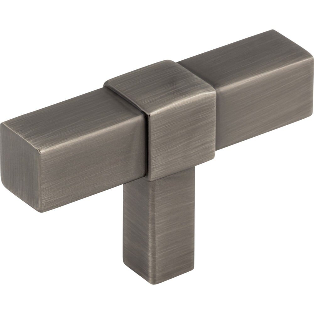 Jeffrey Alexander 293T-BNBDL brushed pewter t shaped cabinet knob