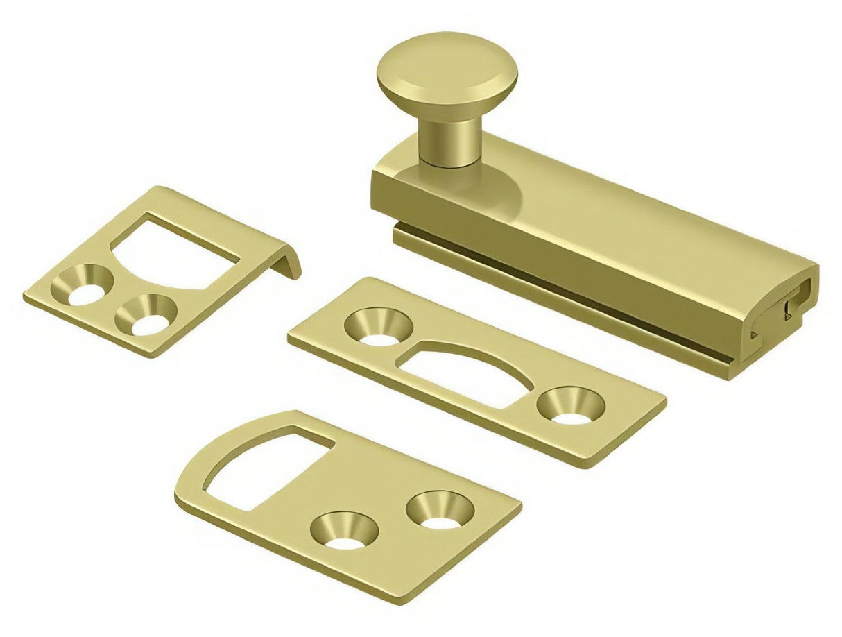Deltana 2SBCS3 polished brass surface bolt