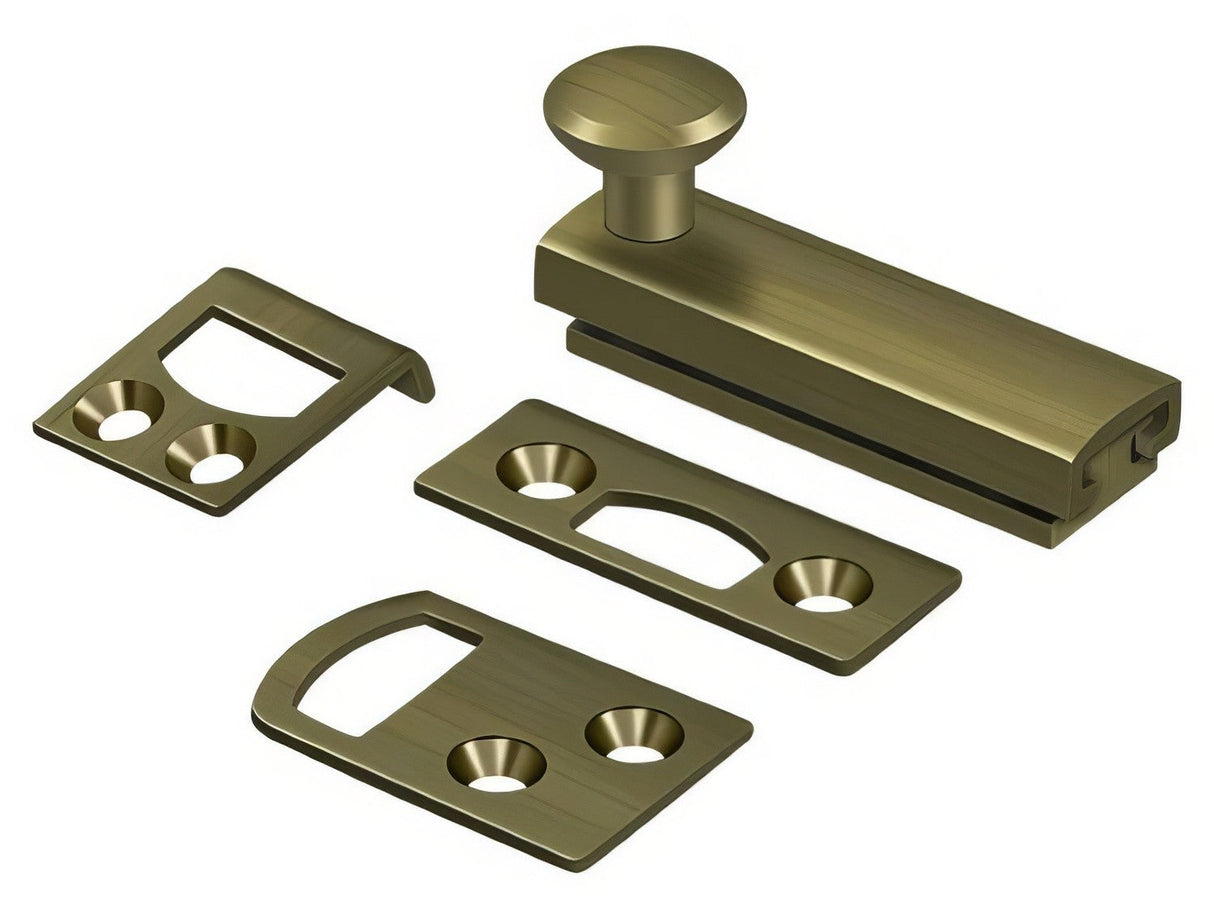 Deltana 2SBCS5 antique brass surface bolt