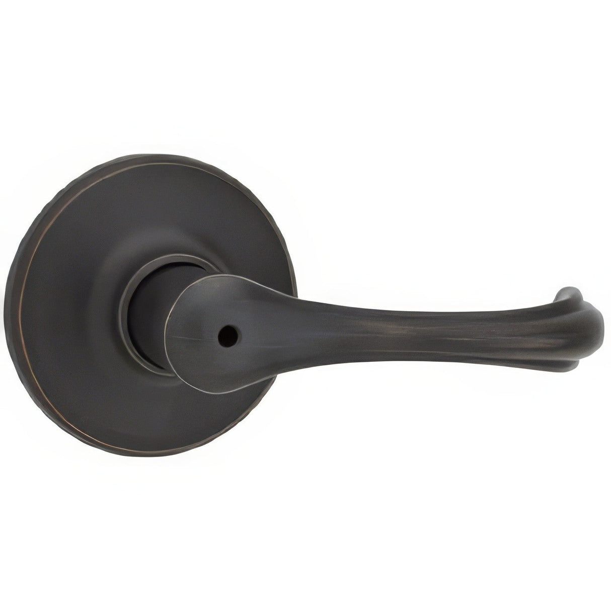 Kwikset 300DNL-15 Dorian privacy privacy door lever in satin nickel, additional view