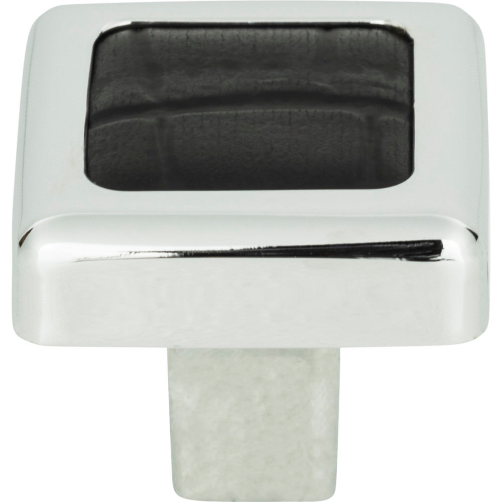 Atlas Homewares 3149-CROC chrome / black croc leather cabinet knob