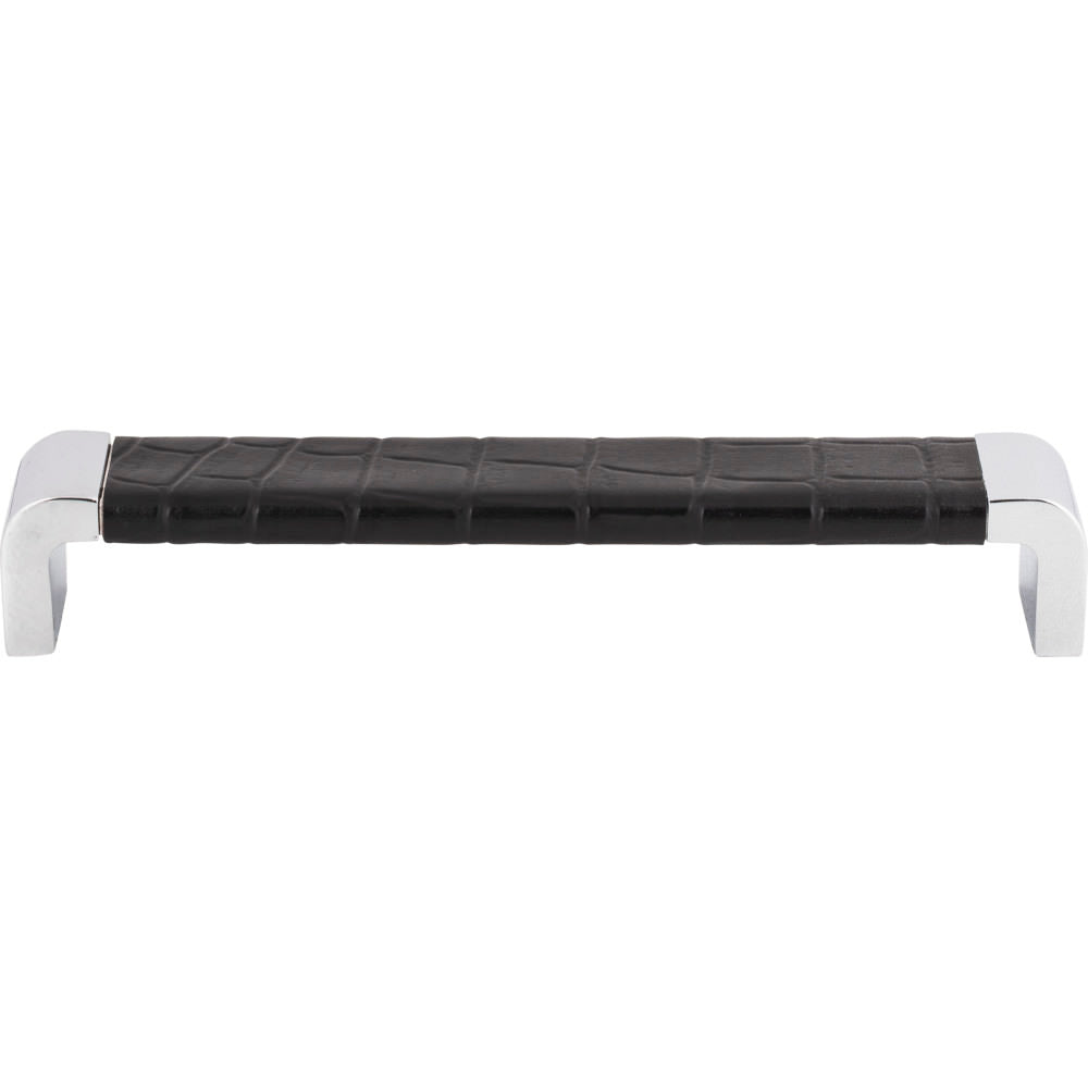 Atlas Homewares 3151-CROC ch & black croc leather cabinet pull