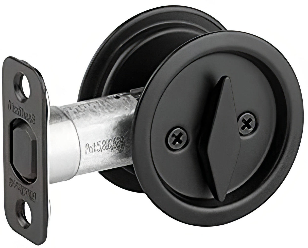 Kwikset 335-514 iron black privacy pocket door lock