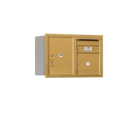 Salsbury Industries 3705D-01GRU-01-RU 4C Horizontal Mailbox 5 Door High Rear Loading USPS Access Gold