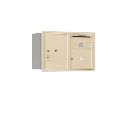 Salsbury Industries 3705D-01SRU-01-RU 4C Horizontal Mailbox 5 Door High Rear Loading USPS Access Sandstone