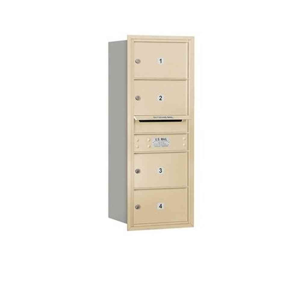 Salsbury Industries 3710S-04SRU sandstone horizontal mailbox usps access