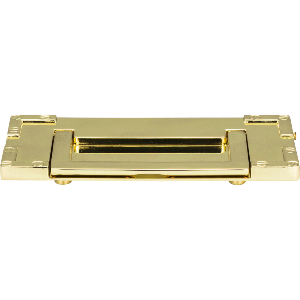 Atlas Homewares 380-PB Campaign drop cabinet pull in satin stainless, additional view