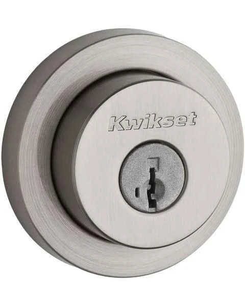 Kwikset 982RDT Single Cylinder Milan Round Rose Deadbolt SmartKey in Satin Nickel