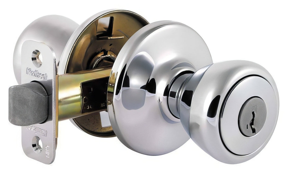 Kwikset 400T-26S polished chrome keyed storeroom door knob