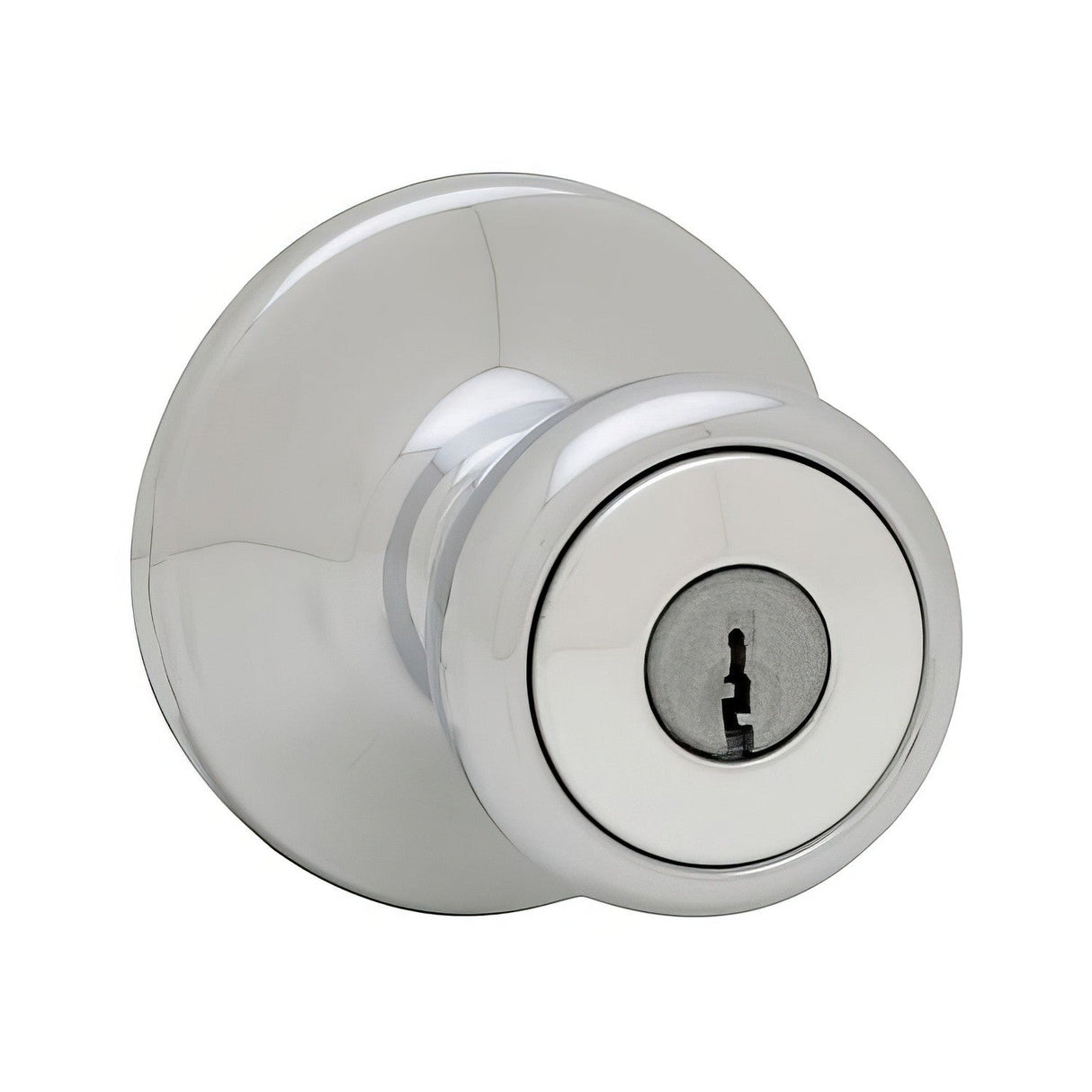 Kwikset 400T-26 Tylo keyed entry door knob in polished chrome, additional view