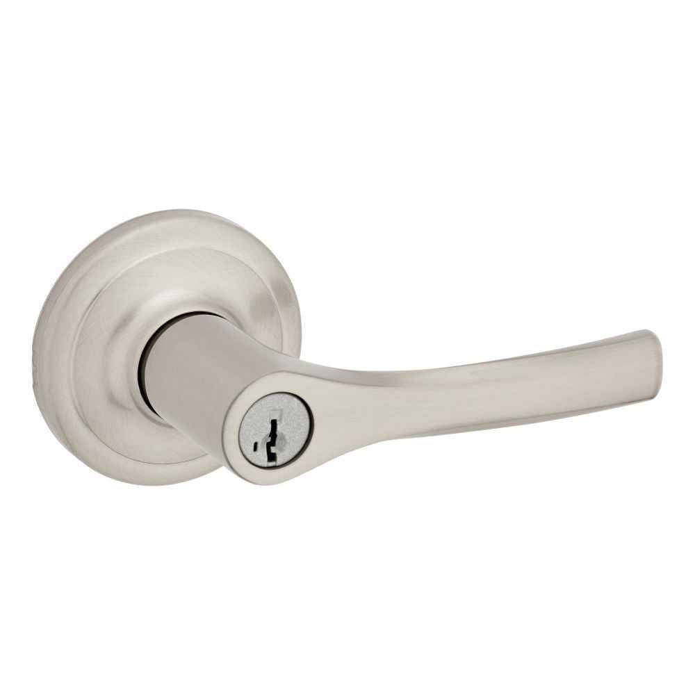 Kwikset 405HYL Henley Lever Entry Door Lock SmartKey in Satin Nickel