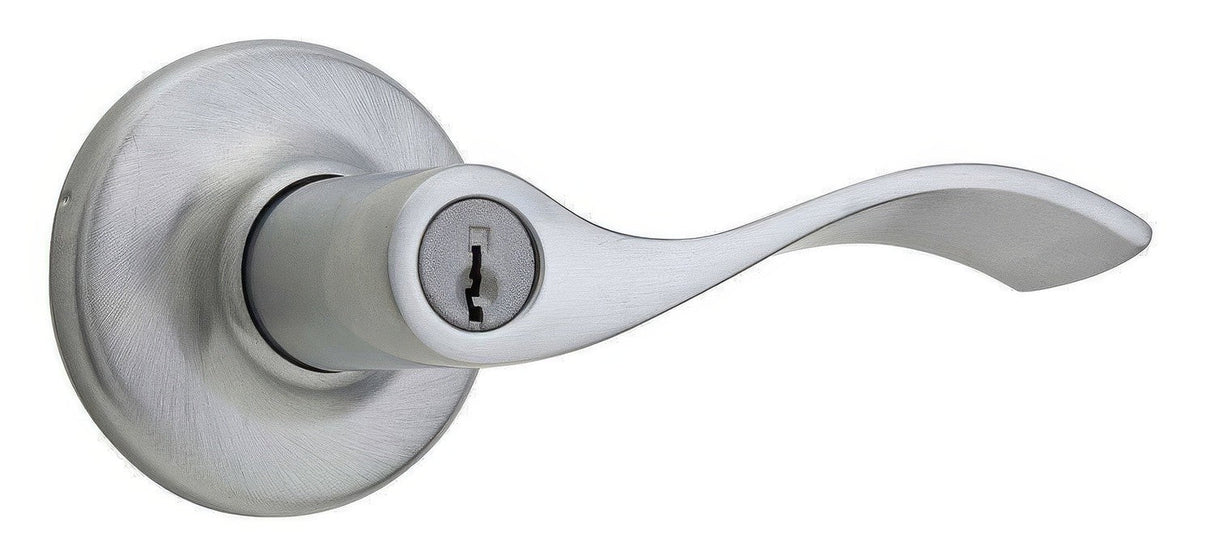 Kwikset 405BL-26D Balboa keyed entry lever in satin chrome, additional view